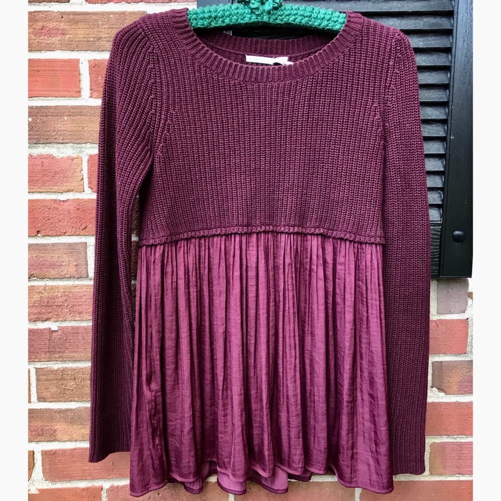 Urban Outfitters babydoll style burgundy sweater